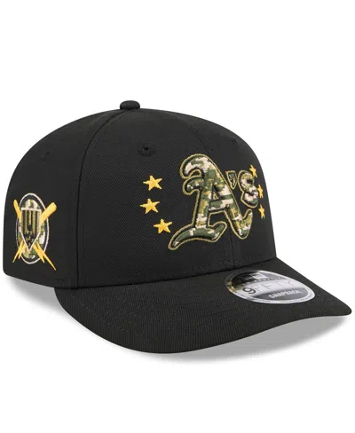 New Era Men's Black Oakland Athletics 2024 Armed Forces Day Low Profile 9fifty Snapback Hat