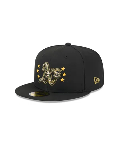 New Era Men's Black Oakland Athletics 2024 Armed Forces Day On-field 59fifty Fitted Hat