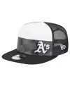 New Era Men's Black Oakland Athletics Checkmate Trucker 9fifty Snapback Hat In Black
