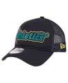 Shop New Era Men's Black Oakland Athletics Retro Bold A-frame Trucker 9forty Adjustable Hat