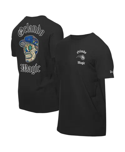 New Era Men's Black Orlando Magic Sugar Skulls T-shirt