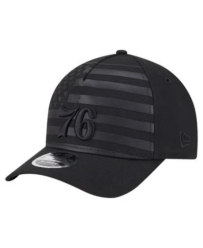 New Era Men's Black Philadelphia 76ers Game Day Flag A-frame 9forty Adjustable Hat