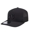 New Era Men's Black Philadelphia 76ers Vented 9fifty A-frame Snapback Hat In Black