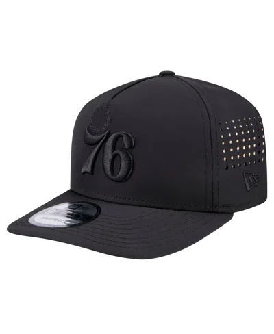 New Era Men's Black Philadelphia 76ers Vented 9fifty A-frame Snapback Hat