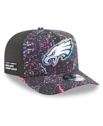 New Era Men's Black Philadelphia Eagles 2025 Nfl Crucial Catch A-frame 9fifty Snapback Hat In Gray