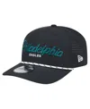 New Era Men's Black Philadelphia Eagles Script 9seventy Adjustable Hat In Black