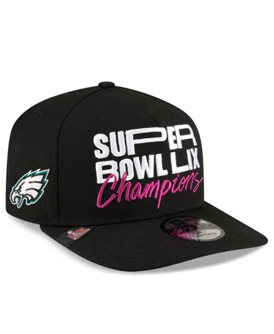 New Era Men's Black Philadelphia Eagles Super Bowl Lix Champions Parade A-frame 9fifty Snapback Hat