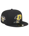 New Era Men's Black Pittsburgh Penguins Deceptor 59fifty Fitted Hat In Black