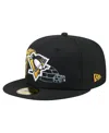 New Era Men's Black Pittsburgh Penguins State Stitch 59fifty Fitted Hat In Black