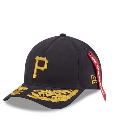 New Era Men's Black Pittsburgh Pirates A-frame 9forty Adjustable Hat In Blue