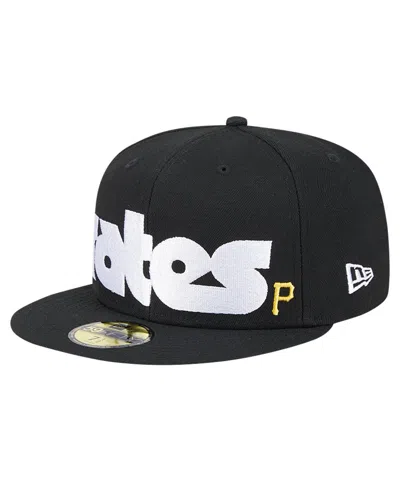 New Era Men's Black Pittsburgh Pirates Checkered Undervisor 59fifty Fitted Hat