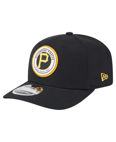 New Era Men's Black Pittsburgh Pirates Circle Patch 9seventy Stretch Snap Hat