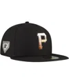 New Era Men's Black Pittsburgh Pirates Dune Gradient Side Patch 59fifty Fitted Hat In Black