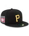 New Era Men's Black Pittsburgh Pirates National Baseball Hall Of Fame 59fifty Fitted Hat In Black