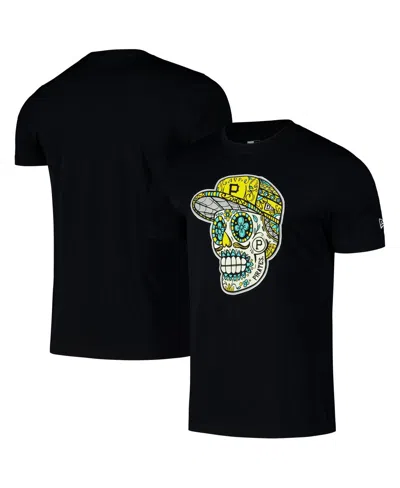 New Era Men's Black Pittsburgh Pirates Sugar Skulls T-shirt