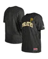 New Era Men's Black Pittsburgh Pirates Throwback Pinstripe T-shirt In Black