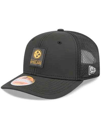 New Era Men's Black Pittsburgh Steelers 2025 Sideline 9seventy Trucker Adjustable Hat