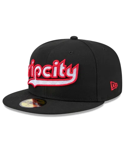 New Era Men's Black Portland Trail Blazers 2024/25 City Edition 59fifty Fitted Hat