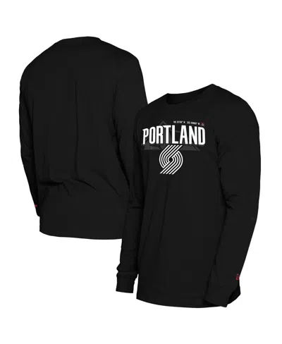 New Era Men's Black Portland Trail Blazers 2024/25 City Edition Long Sleeve T-shirt