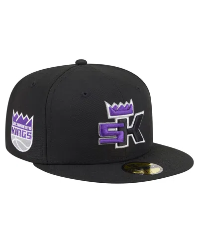 New Era Men's Black Sacramento Kings 59fifty Fitted Hat