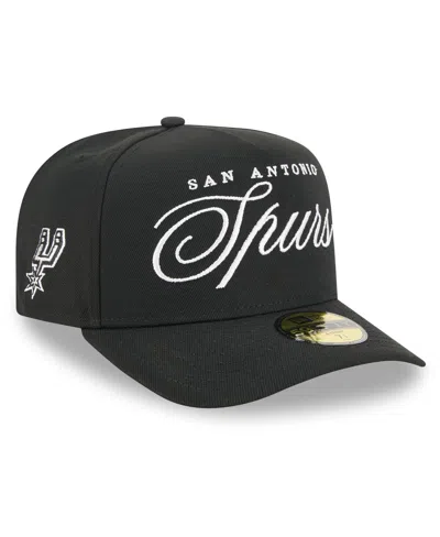 New Era Men's Black San Antonio Spurs 2025 Nba Draft A-frame 59fifty Fitted Hat
