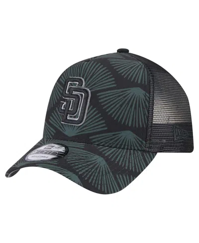 New Era Men's Black San Diego Padres 9forty A-frame Trucker Adjustable Hat