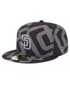 New Era Men's Black San Francisco Giants Logo Fracture 59fifty Fitted Hat In Black,graphite