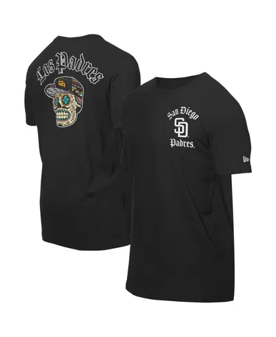 New Era Men's Black San Diego Padres Sugar Skulls T-shirt