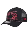 New Era Men's Black San Francisco 49ers Gas Station 9forty A-frame M-crown Adjustable Trucker Hat In Black