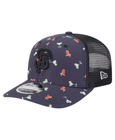 New Era Men's Black San Francisco Giants Adventure Drinks Pattern 9seventy Stretch-snap Hat