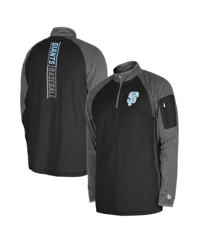 New Era Men's Black San Francisco Giants Father's Day Raglan Quarter-zip Top