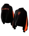 New Era Men's Black San Francisco Giants Mock Neck Balloon Sleeve Sweatshirt In Black