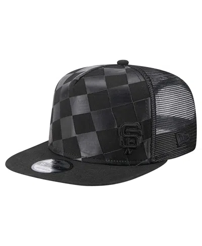 New Era Men's Black San Francisco Giants Score Check 9fifty A-frame Trucker Snapback Hat