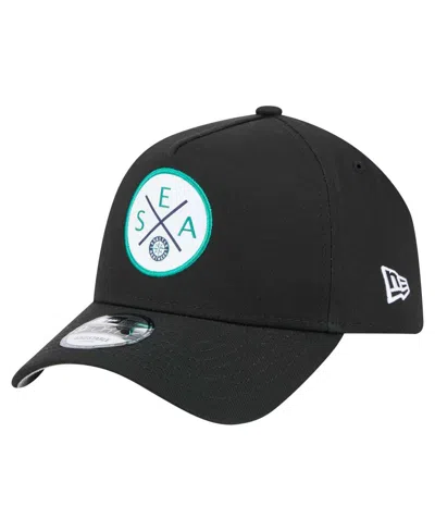New Era Men's Black Seattle Mariners 9forty A-frame Adjustable Hat