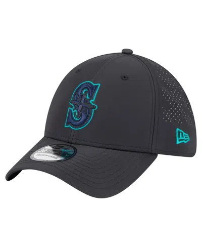 New Era Men's Black Seattle Mariners Night 39thirty Flex Hat