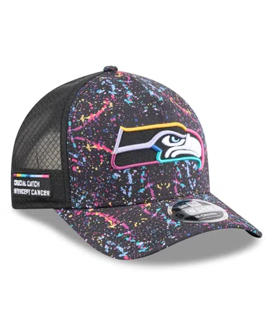 New Era Men's Black Seattle Seahawks 2025 Nfl Crucial Catch 9forty Adjustable Hat