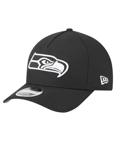 New Era Men's Black Seattle Seahawks Team Collection 9forty M-crown A-frame Adjustable Hat