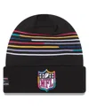 New Era Men's Black Shield Logo 2025 Nfl Crucial Catch Cuffed Knit Hat In Black