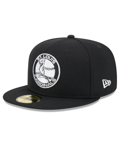 New Era Men's Black St. Louis Cardinals 2025 Mlb Clubhouse 59fifty Fitted Hat