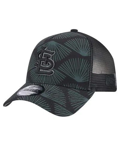 New Era Men's Black St. Louis Cardinals 9forty A-frame Trucker Adjustable Hat