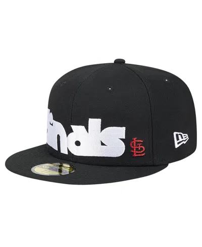 New Era Men's Black St. Louis Cardinals Checkered Undervisor 59fifty Fitted Hat