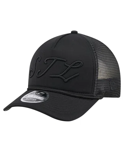 New Era Men's Black St. Louis Cardinals City Initial 9forty A-frame M-crown Adjustable Trucker Hat