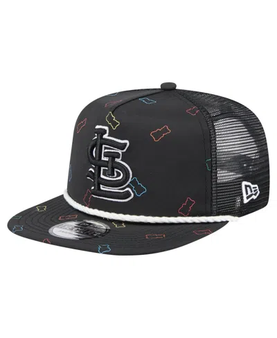 New Era Men's Black St. Louis Cardinals Gummy Golfer Trucker Adjustable Hat
