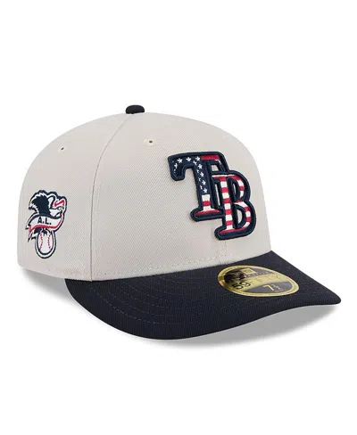 New Era Men's Black Tampa Bay Rays 2024 Fourth Of July Low Profile 59fifty Fitted Hat In Khaki