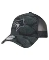 New Era Men's Black Toronto Blue Jays 9forty A-frame Trucker Adjustable Hat In Multi