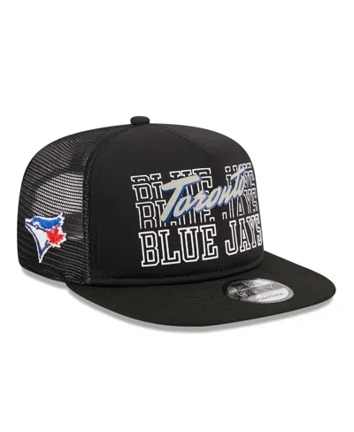 New Era Men's Black Toronto Blue Jays Street Team A-frame Trucker 9fifty Snapback Hat