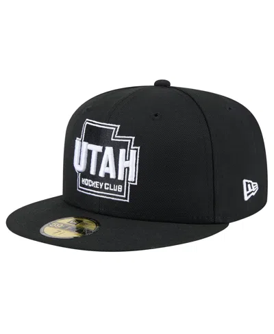 New Era Men's Black Utah Hockey Club State Shape 1st Season 59fifty Fitted Hat
