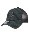 New Era Men's Black Washington Nationals 9forty A-frame Trucker Adjustable Hat