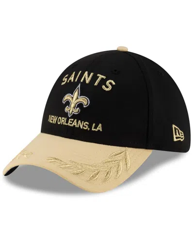 New Era Men's Black/gold New Orleans Saints 2025 Nfl Draft 39thirty Flex Hat In Black,gold