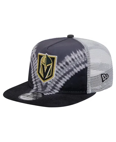 New Era Men's Black/gray Vegas Golden Knights Throwback V-dye Adjustable Golfer Hat